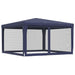 Party Tent With 4 Mesh Sidewalls Blue 4x4 m Hdpe Tokxpx