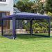 Party Tent With 4 Mesh Sidewalls Blue 4x4 m Hdpe Tokxpx