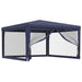 Party Tent With 4 Mesh Sidewalls Blue 4x4 m Hdpe Tokxpx
