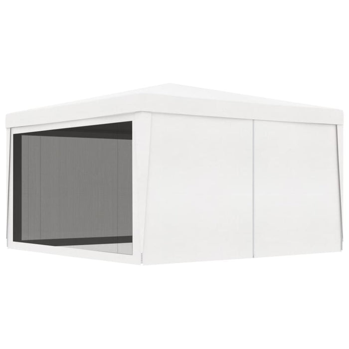 Party Tent With 4 Mesh Sidewalls 4x4 m White Anpxx