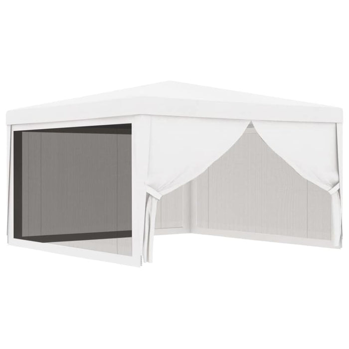 Party Tent With 4 Mesh Sidewalls 4x4 m White Anpxx