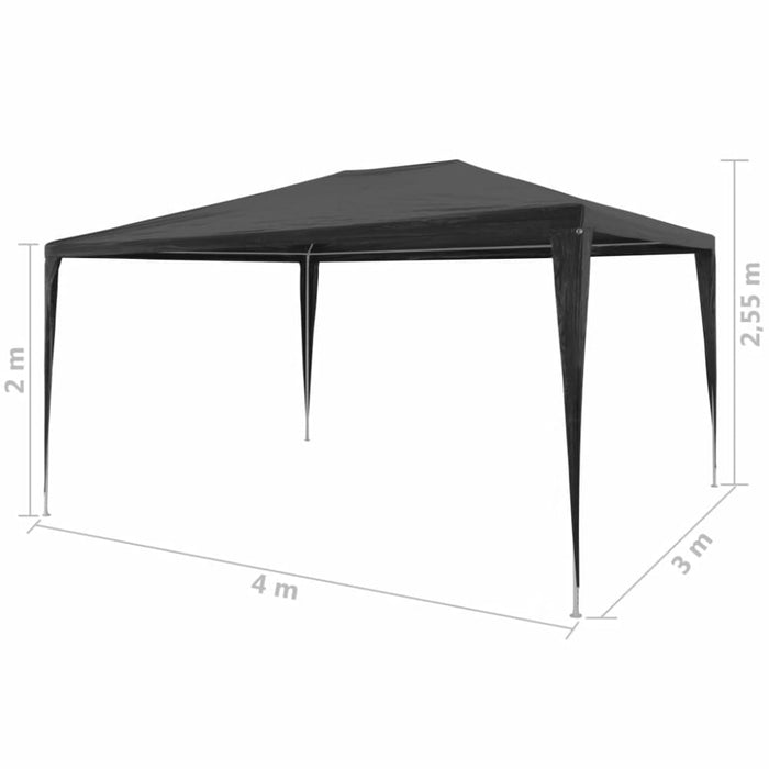 Party Tent 3x4 m Pe Anthracite Apbni