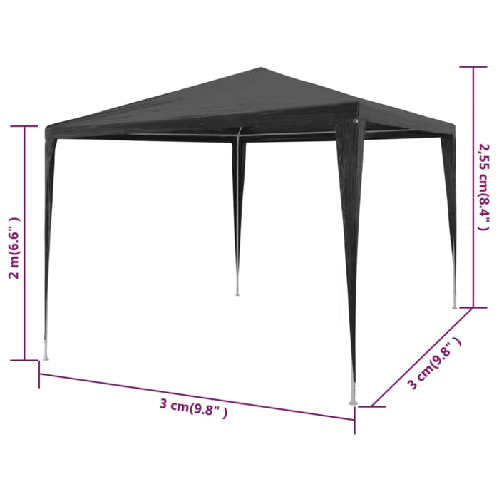 Party Tent 3x3 m Pe Anthracite Apbnl