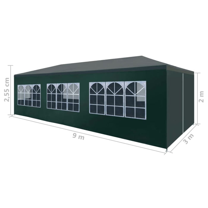 Party Tent 3x9 m Green Apobp