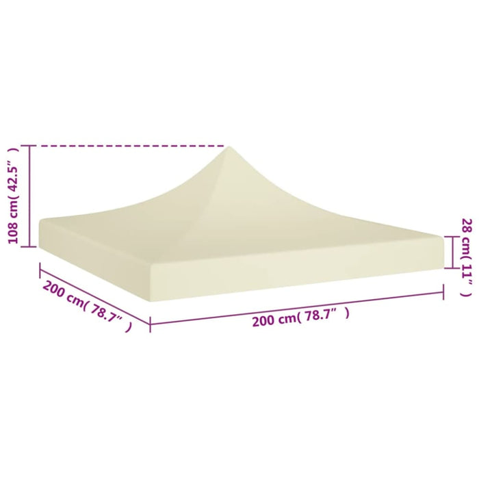 Party Tent Roof 2x2 m Cream 270 G/m² Topttl