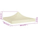 Party Tent Roof 2x2 m Cream 270 G/m² Topttl