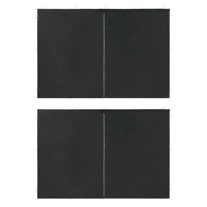 Party Tent Sidewall 2 Pcs with Zipper Pe Anthracite Apoon
