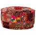 Patchwork Pouffe Round Cotton Handmade 40x20 Cm Red
