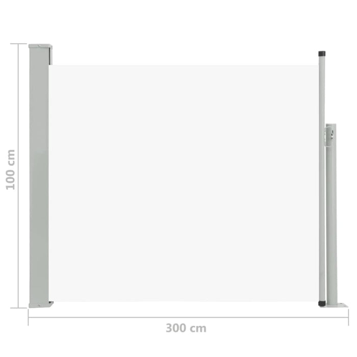Patio Retractable Side Awning 100x300 Cm Cream Antio