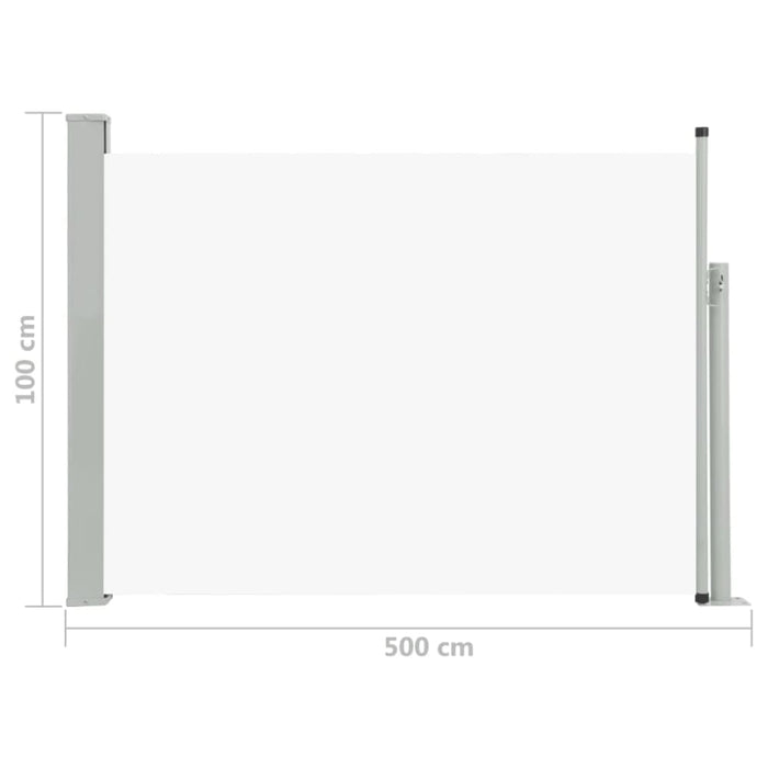 Patio Retractable Side Awning 100x500 Cm Cream Antnt