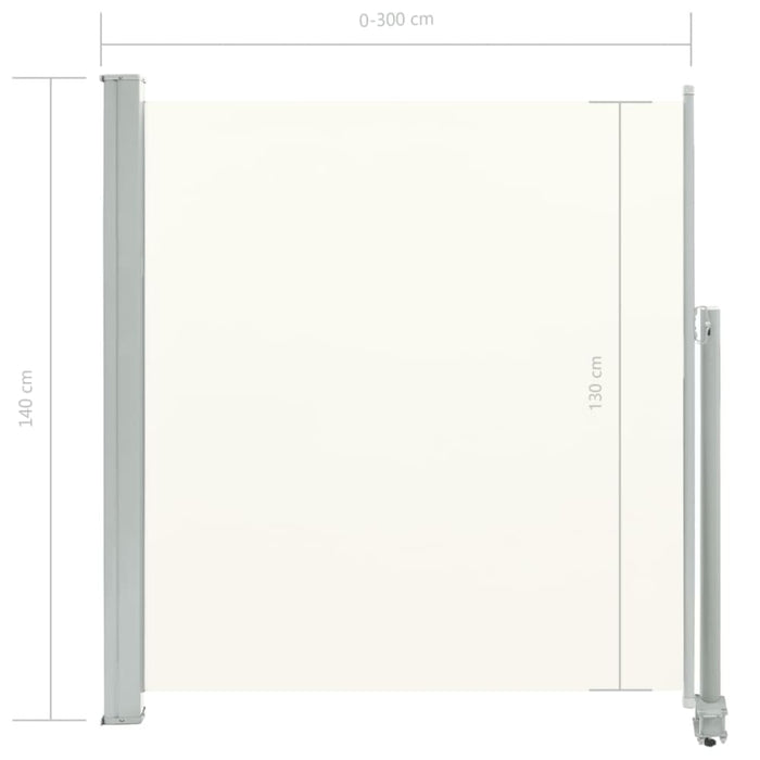 Patio Retractable Side Awning 140 x 300 Cm Cream Apoko