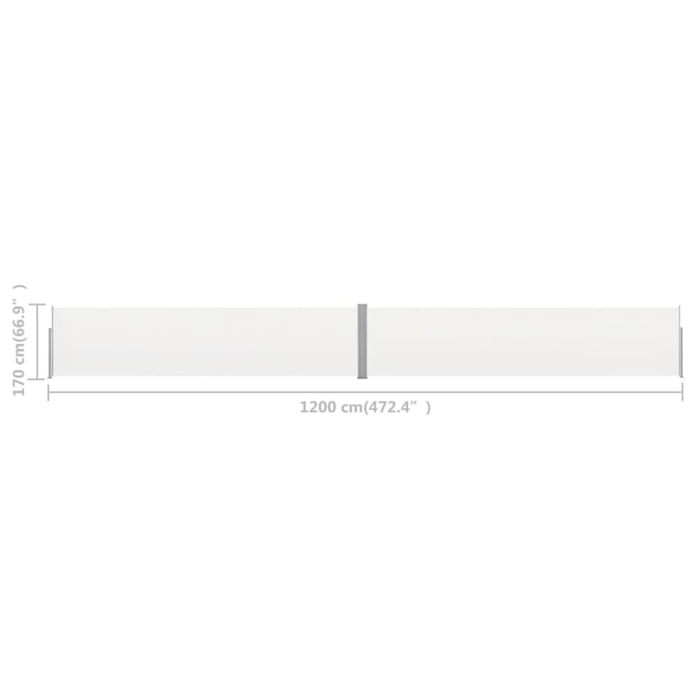 Patio Retractable Side Awning 170x1200 Cm Cream Tottka