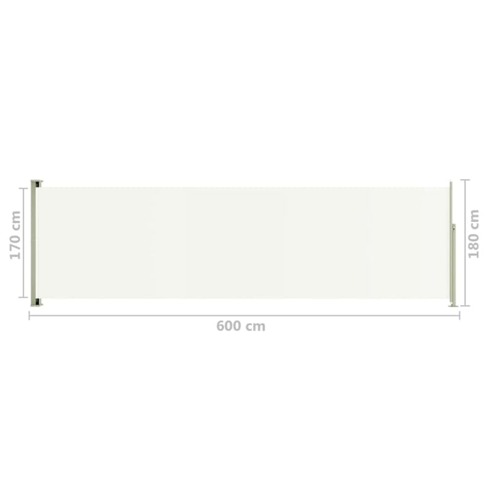 Patio Retractable Side Awning 180x600 Cm Cream Toiklp