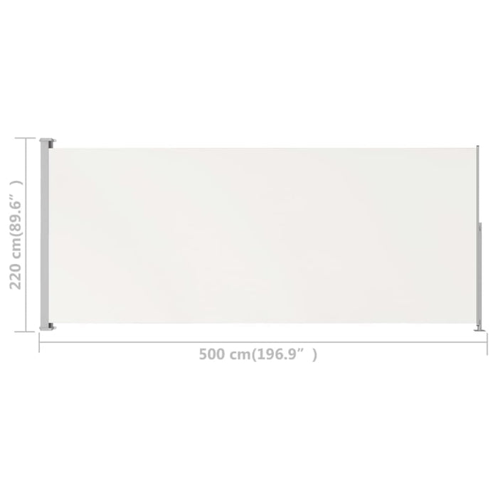 Patio Retractable Side Awning 220x500 Cm Cream Totatb