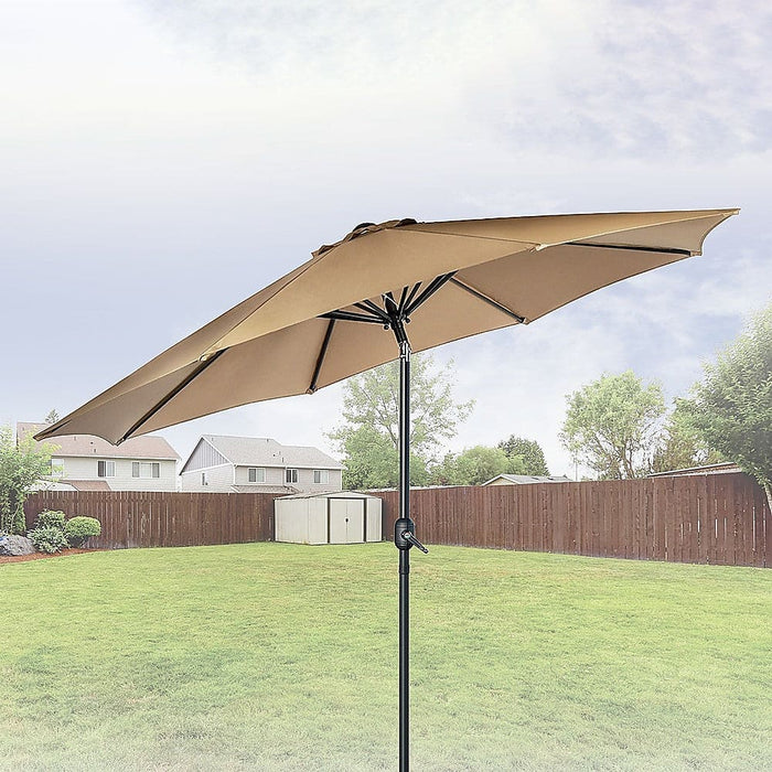 9ft Patio Umbrella Outdoor Garden Table with 8 Sturdy Ribs