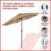 9ft Patio Umbrella Outdoor Garden Table with 8 Sturdy Ribs