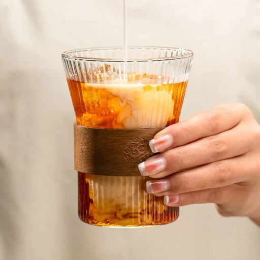 Patterned Glass Cup for Coffee and Tea Set