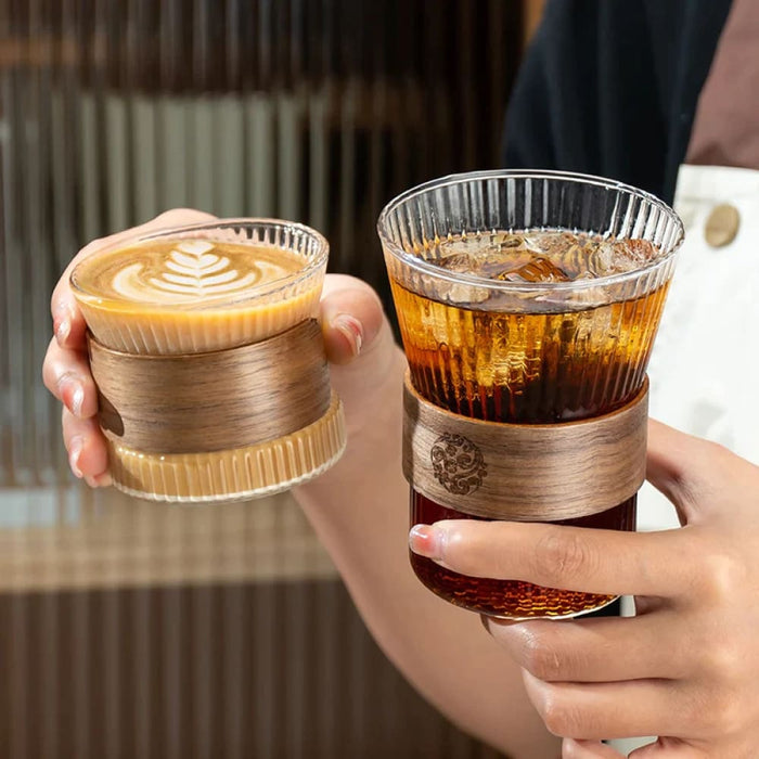 Patterned Glass Cup for Coffee and Tea Set