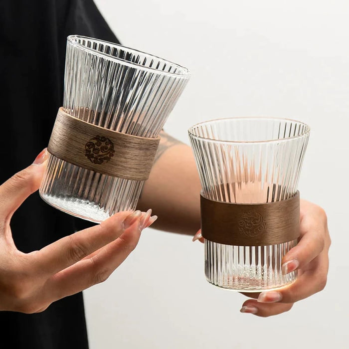 Patterned Glass Cup for Coffee and Tea Set