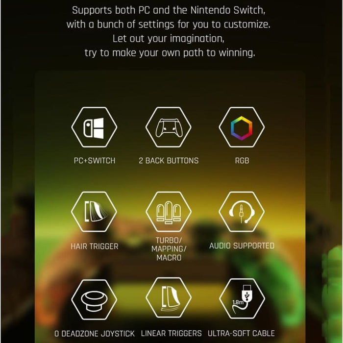 Pc/switch Rgb Gamepad Controller Wired