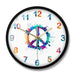 Peace Symbol in Watercolour Splashes Decorative Wall Clock