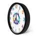 Peace Symbol in Watercolour Splashes Decorative Wall Clock