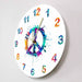 Peace Symbol in Watercolour Splashes Decorative Wall Clock