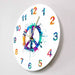 Peace Symbol In Watercolour Splashes Decorative Wall Clock