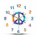 Peace Symbol in Watercolour Splashes Decorative Wall Clock