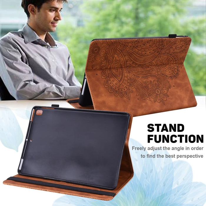 Peacock Embossed Pattern Leather Tablet Case For Ipad 10th