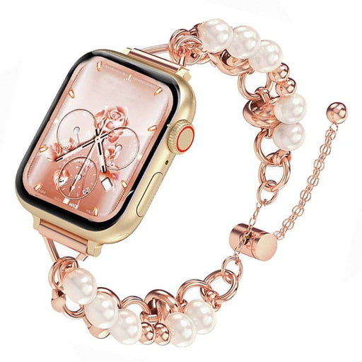 Pearl Beaded Elastic Strap For Apple Watch