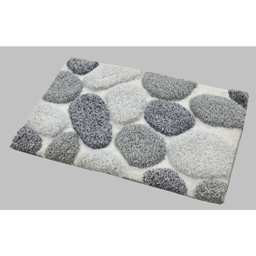Pebble 3d Design Tufted Soft Pile Bathmat 50x80