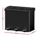 Pedal Bins Rubbish Bin Triple Compartments Waste Recycle