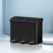 Pedal Bins Rubbish Bin Triple Compartments Waste Recycle