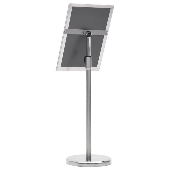A4 Pedestal Poster Stand Silver Aluminium Alloy Poxbk