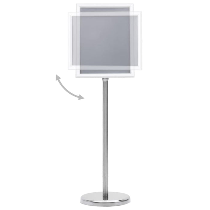 A4 Pedestal Poster Stand Silver Aluminium Alloy Poxbk