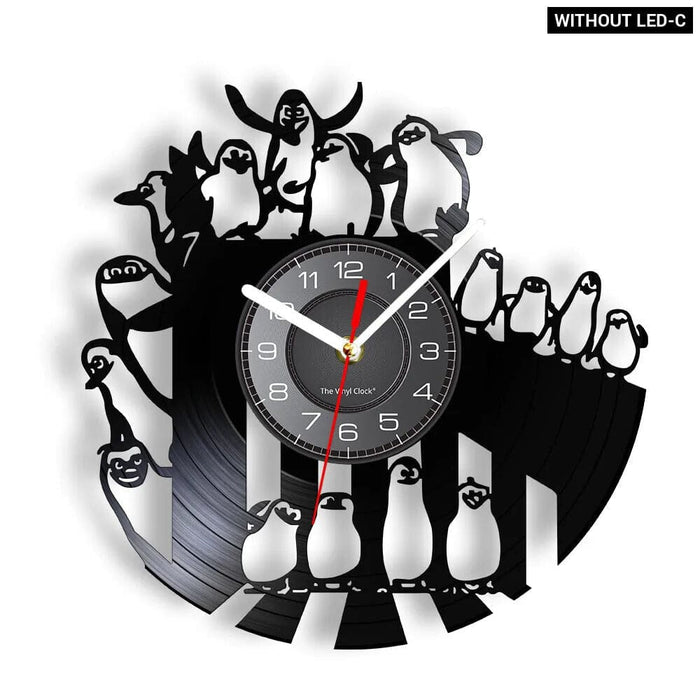 Penguin Vinyl Record Wall Clock