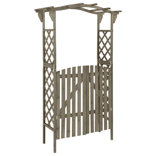 Pergola with Gate 116x40x204 Cm Grey Solid Firwood Toltkt