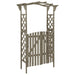 Pergola with Gate 116x40x204 Cm Grey Solid Firwood Toltkt