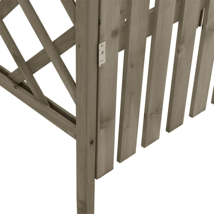 Pergola with Gate 116x40x204 Cm Grey Solid Firwood Toltkt
