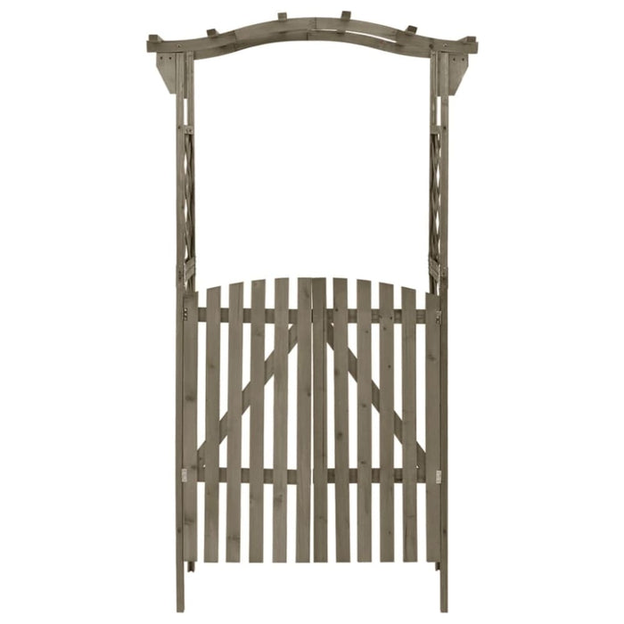 Pergola with Gate 116x40x204 Cm Grey Solid Firwood Toltkt