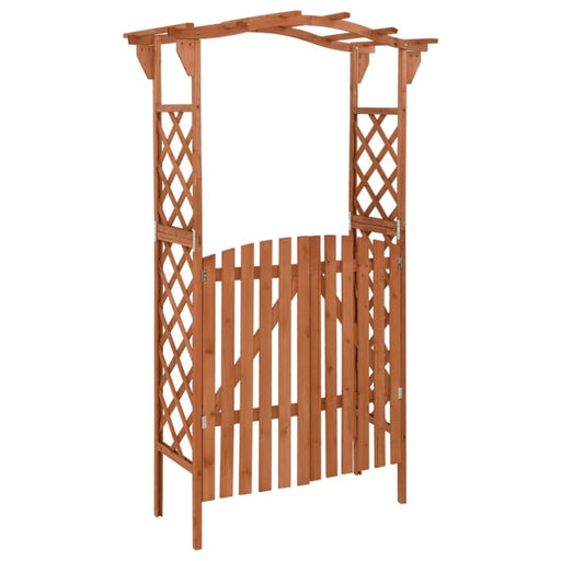 Pergola with Gate 116x40x204 Cm Solid Firwood Toltnk
