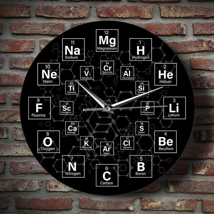 Periodic Table of the Elements Chemical Symbols Wall Clock