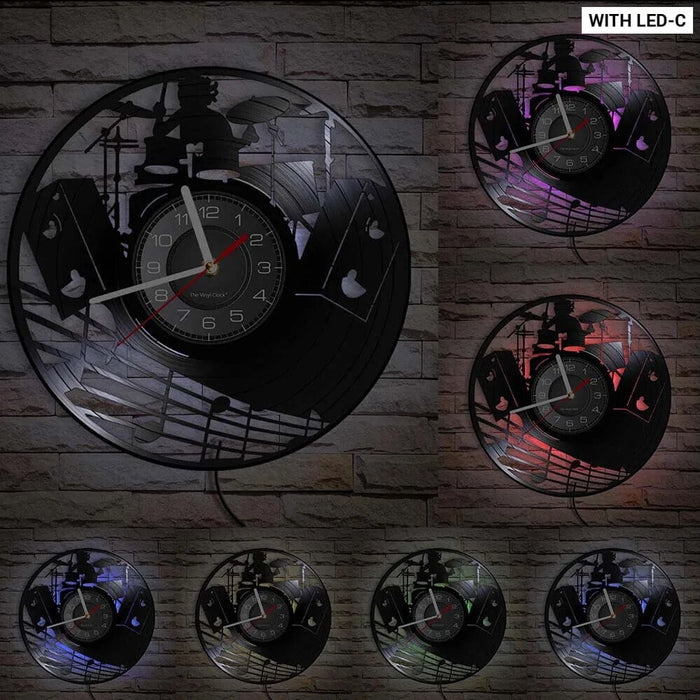 Personalized Drum Wall Clock for Music Lovers