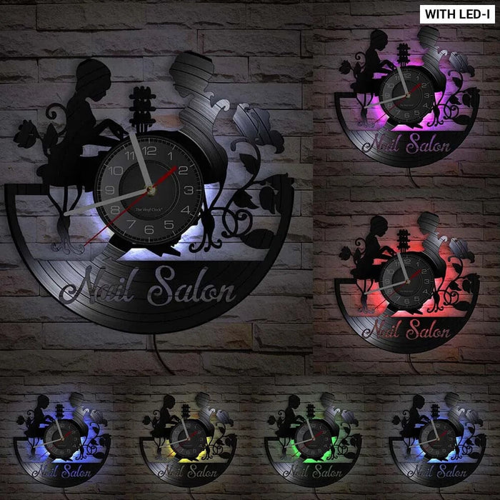 Personalized Spa Salon Vinyl Record Wall Clock