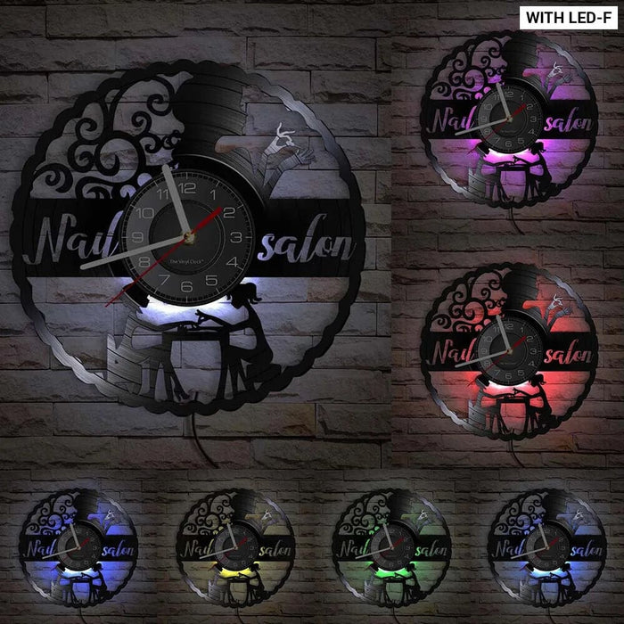 Personalized Spa Salon Vinyl Record Wall Clock