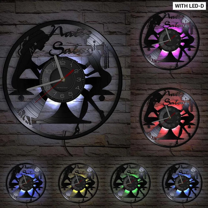 Personalized Spa Salon Vinyl Record Wall Clock