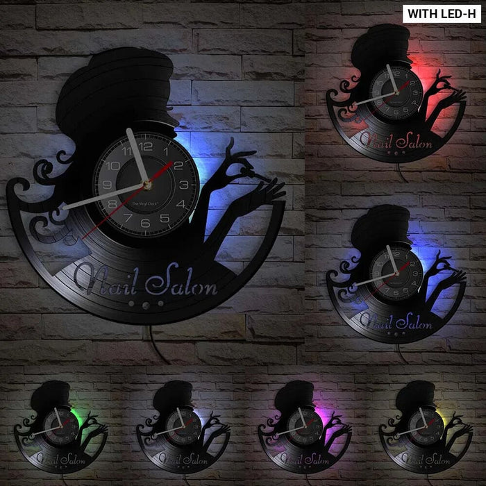 Personalized Spa Salon Vinyl Record Wall Clock