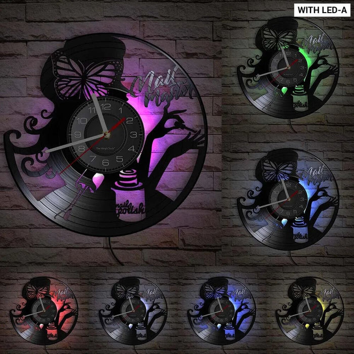 Personalized Spa Salon Vinyl Record Wall Clock