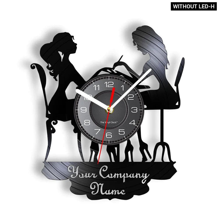 Personalized Spa Salon Vinyl Record Wall Clock